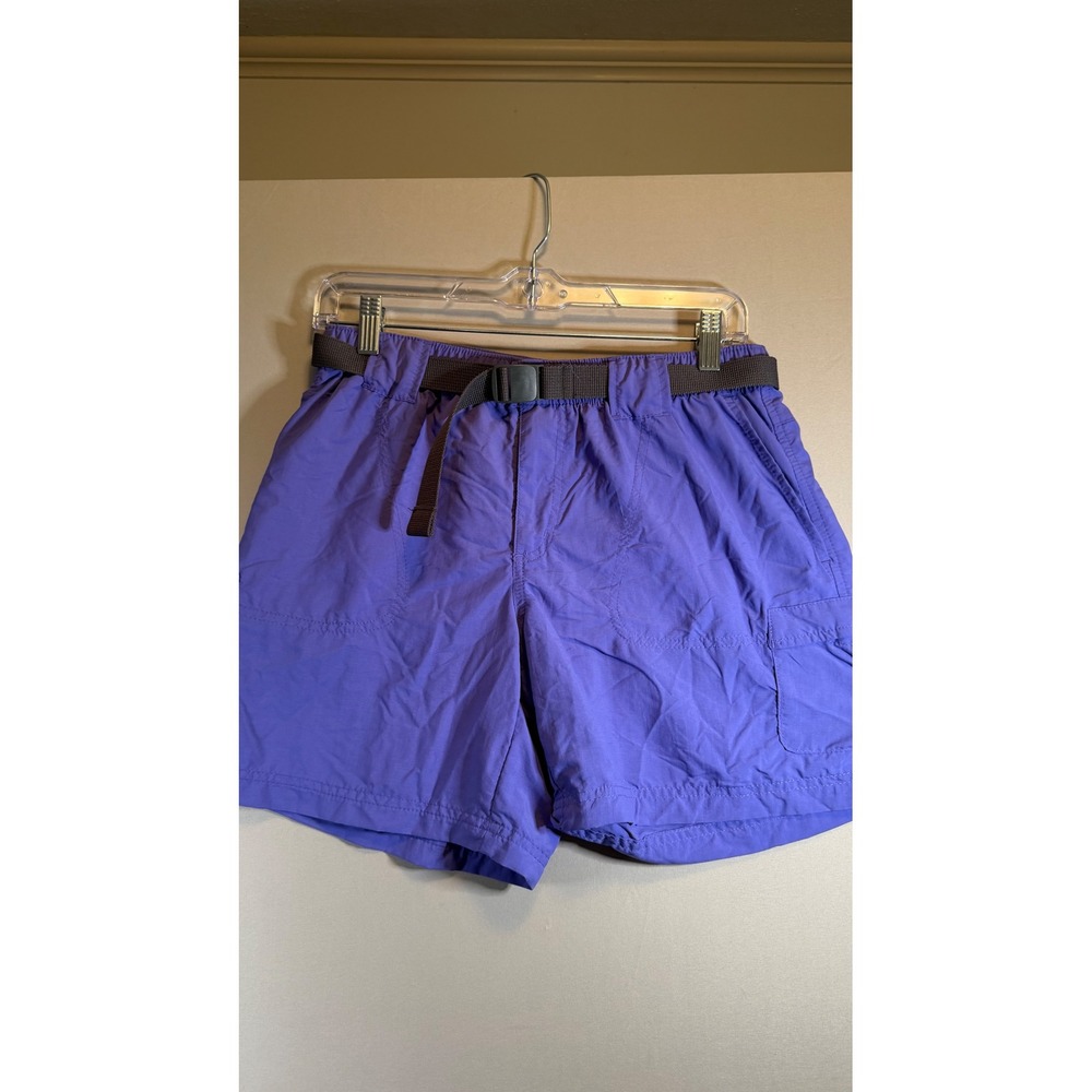 Columbia Womens Purple Nylon Hiking Shorts Belted Cargo Pockets AL4572 Size S